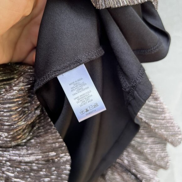 1. State Metallic Tiered Mini Dress Shimmery Long Sleeves Holiday New Years Sz L - Picture 4 of 5